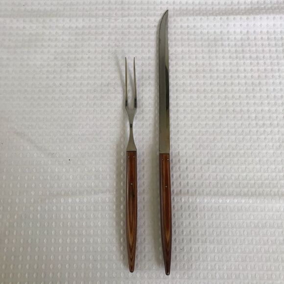 Vintage Lady Hibbard 2 Piece Hostess Carving Set Style 128S - Picture 3 of 6